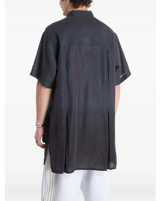 Y-3 Black Short-Sleeved Long Shirt for men