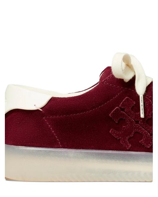 Tory Burch Red Phoenix Suede Sneakers