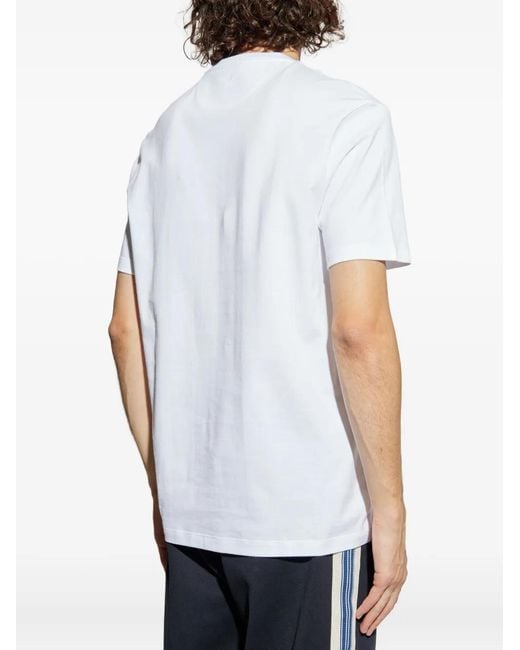 Paul & Shark White Logo-Embroidered Cotton T-Shirt for men