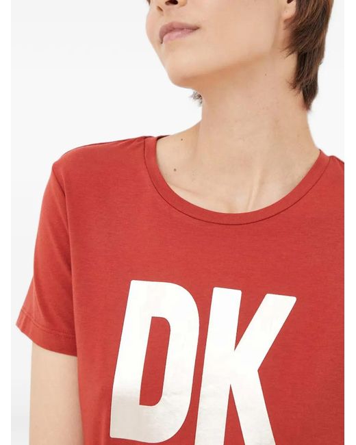 DKNY Red Logo-Print T-Shirt
