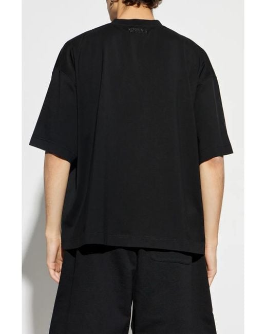 T-Shirt En Coton À Logo Imprimé Vetements pour homme en coloris Black