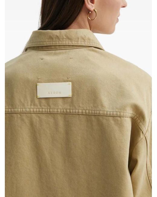 Giacca-Camicia Con Tasca Applicata E Chiusura A Bottoni di Aeron in Natural