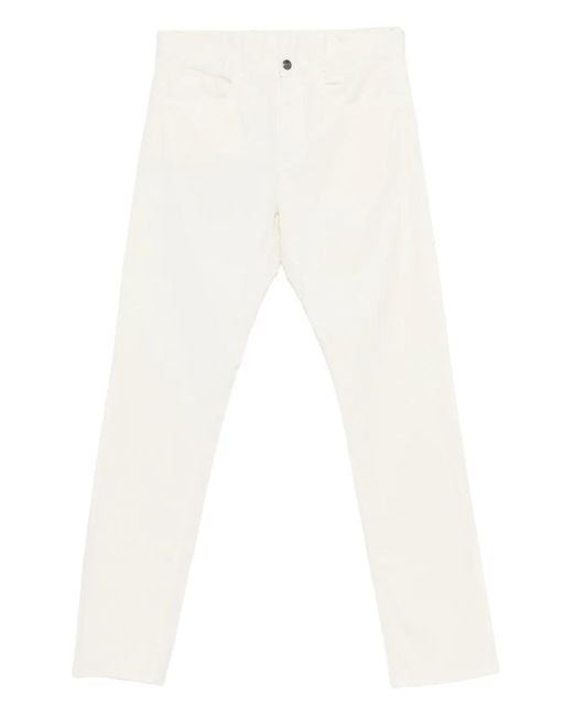 Canali White Straight-Leg Trousers for men