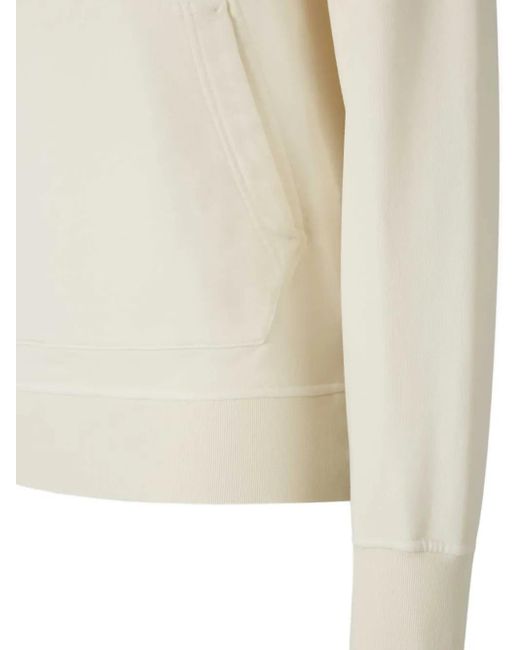 Felpa Con Cappuccio E Motivo Compass di Stone Island in White da Uomo