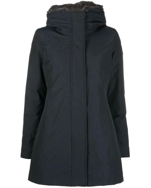 Woolrich Blue Logo-Patch Zip-Up Hoodie