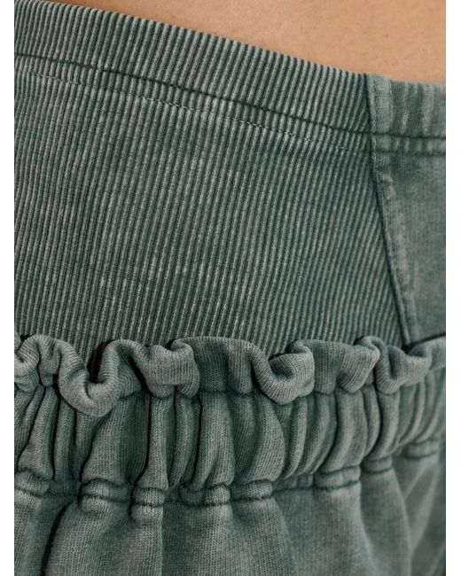 KNWLS Green Drawstring-Fastening Ruffled Track Pants