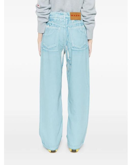 Marni Blue Wide-Leg Jeans