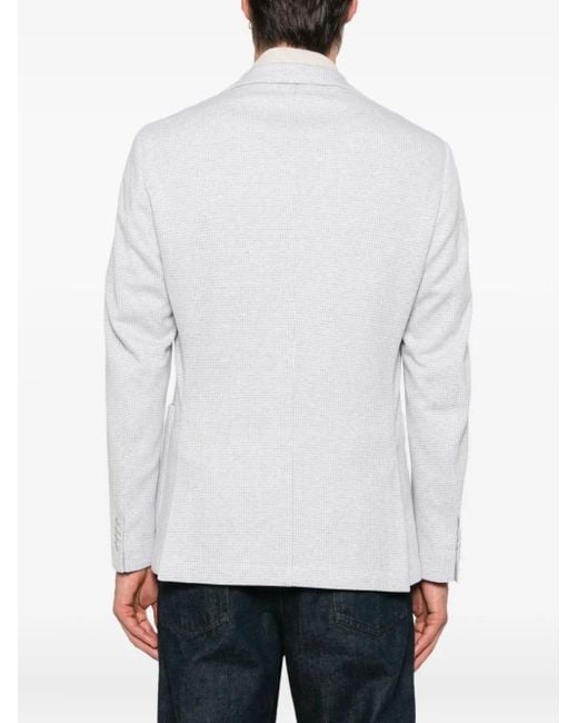 Boss White Checked Cotton-Blend Jacket for men