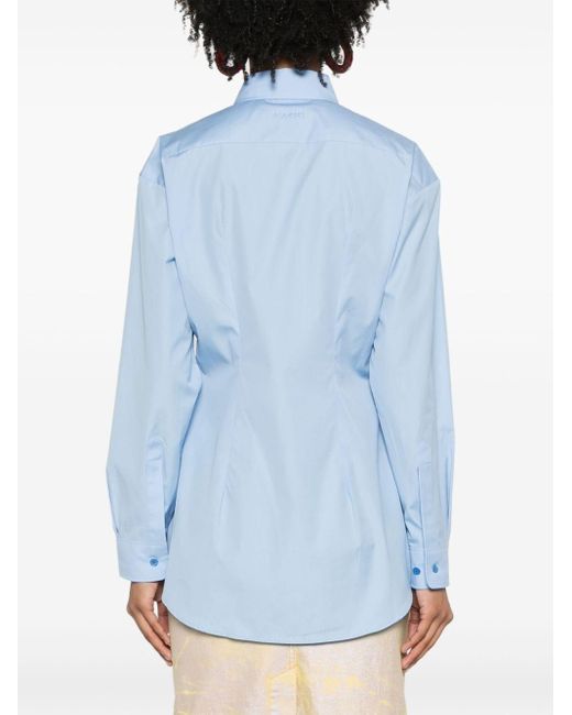 Marni Long-sleeve Cotton Shirt Blue