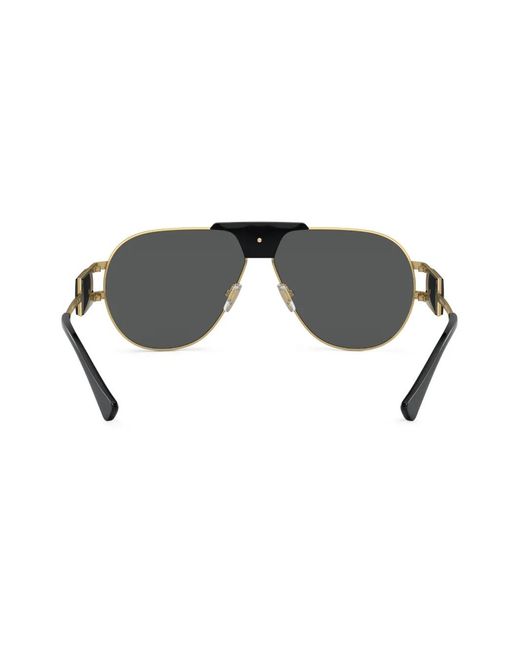 Versace Gray Pilot-Frame Sunglasses for men