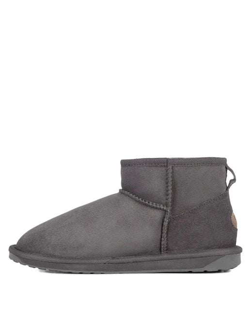 EMU Gray Suede Ankle Boots