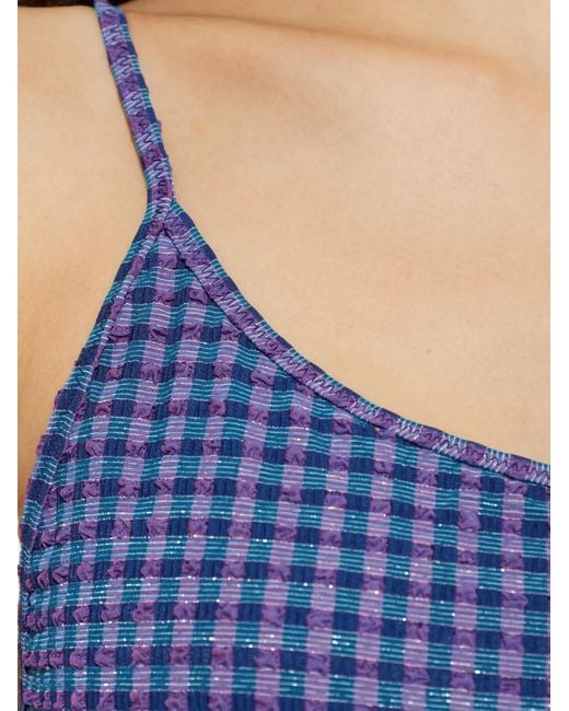 The Upside Blue Gingham-Pattern One-Piece
