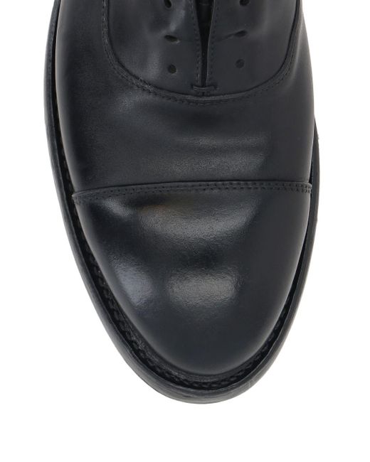 Premiata Black Leather Slip-On Brogues for men