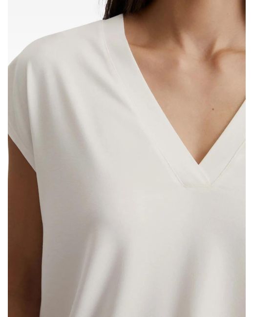 Marc O' Polo White V-Neck Cap-Sleeve T-Shirt