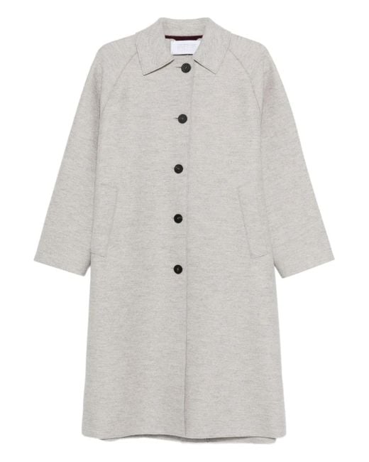Cappotto Balmacaan Con Maniche Raglan di Harris Wharf London in Gray