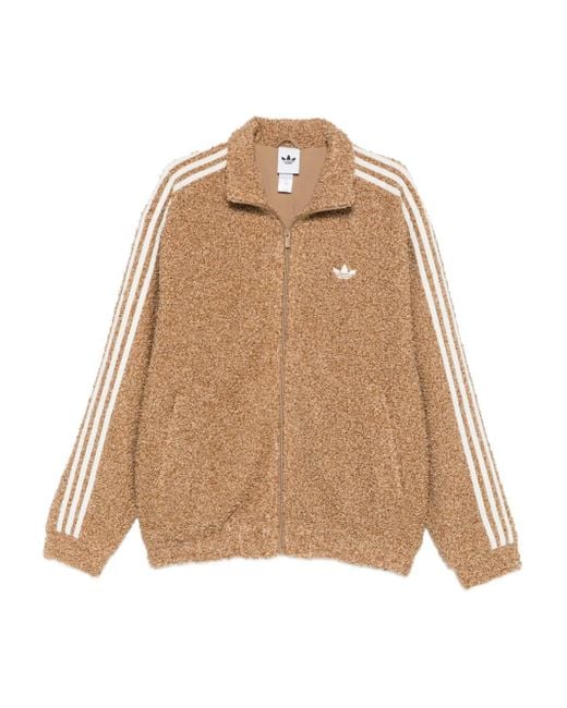 Adidas Natural Firebird Bouclé Sweatshirt for men