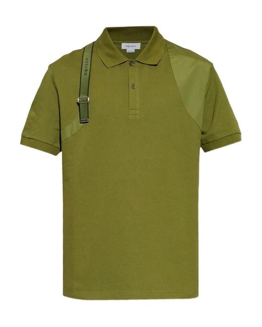 Polo Con Inserti di McQueen in Green da Uomo