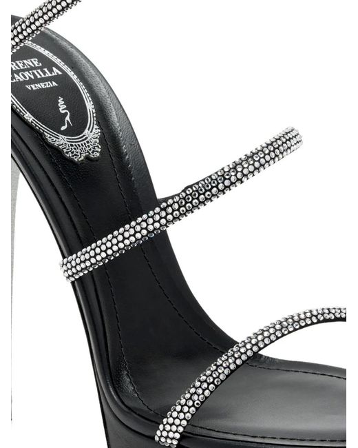 Rene Caovilla Black 130Mm Cleo Heeled Sandals