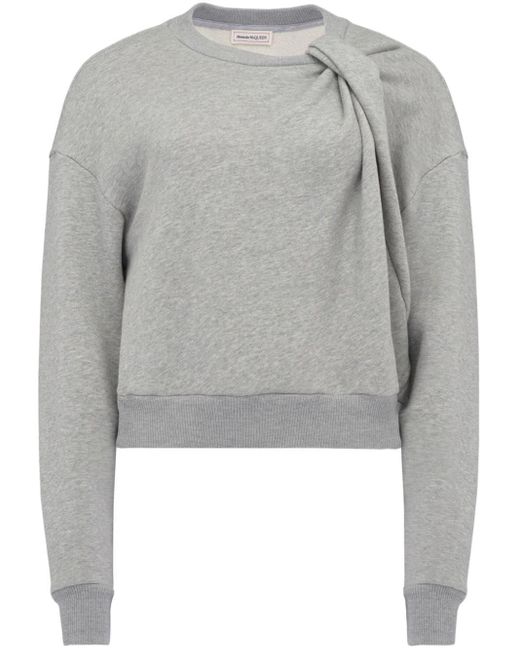 Alexander McQueen Gray Knot-detail Cotton Sweatshirt