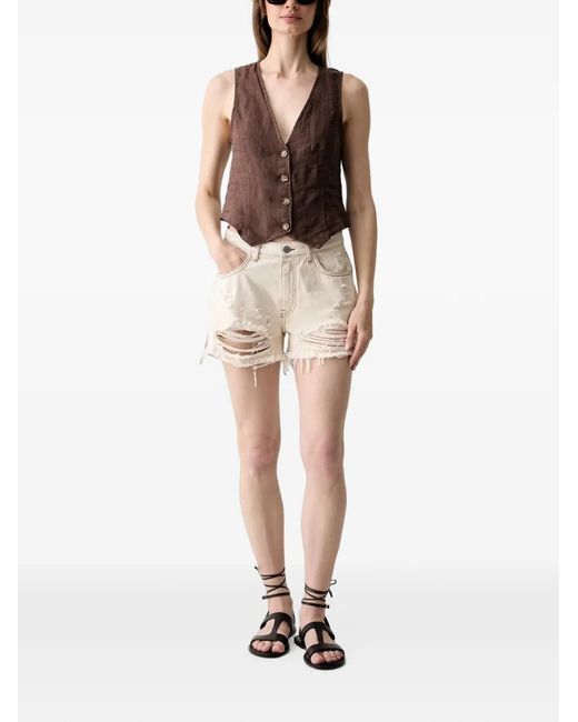 Haveone Brown Button-Up Waistcoat
