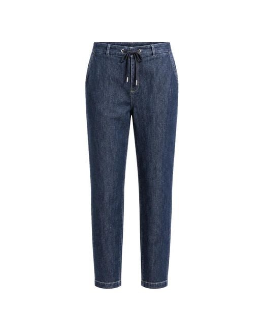 Eleventy Blue Drawstring-Waistband Trousers
