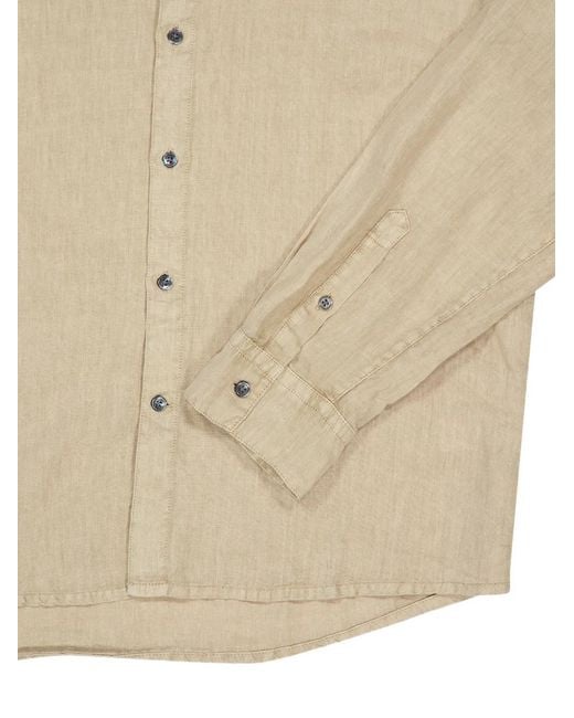 James Perse Natural Long-Sleeve Linen Shirt for men