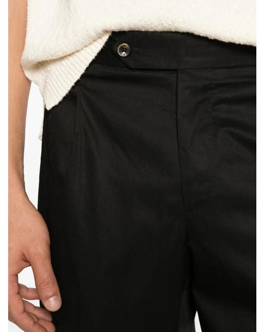 PT Torino Black Pleated Shorts for men