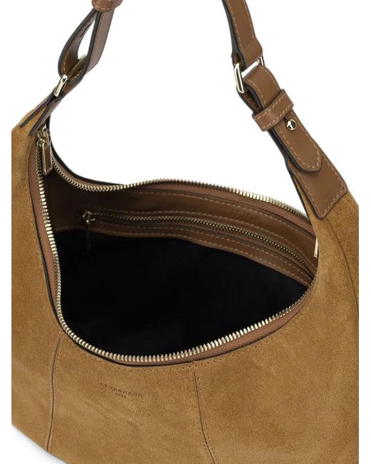 Le Tanneur Metallic Small Juliette Suede Tote Bag