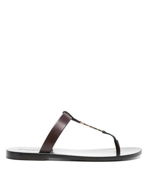 Saint Laurent Brown Cassandre Slides for men