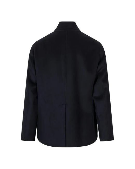 Montecore Blue Button-Up Stand-Collar Jacket for men