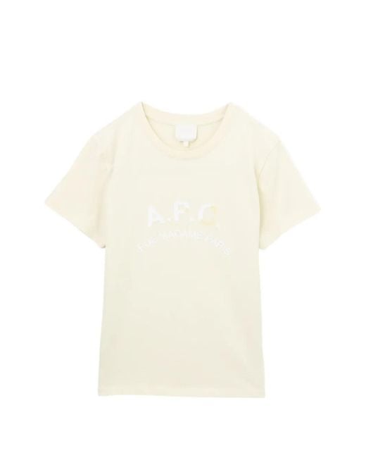 A.P.C. White Logo-Embroidered T-Shirt