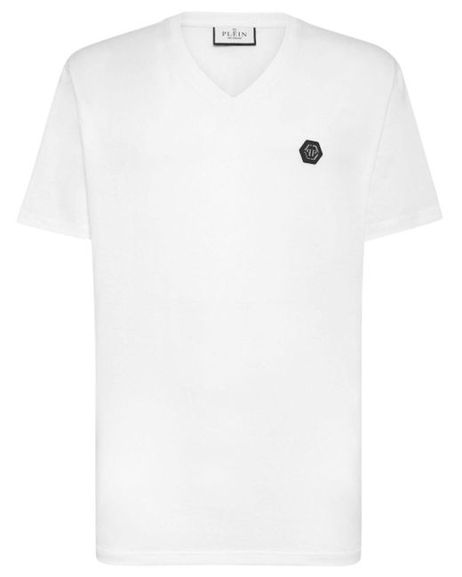 Philipp Plein White Skull-print Cotton T-shirt for men