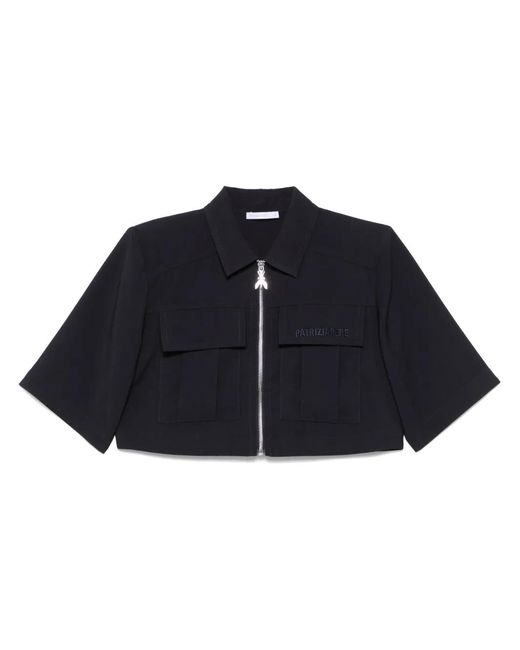 Patrizia Pepe Blue Cropped Shirt
