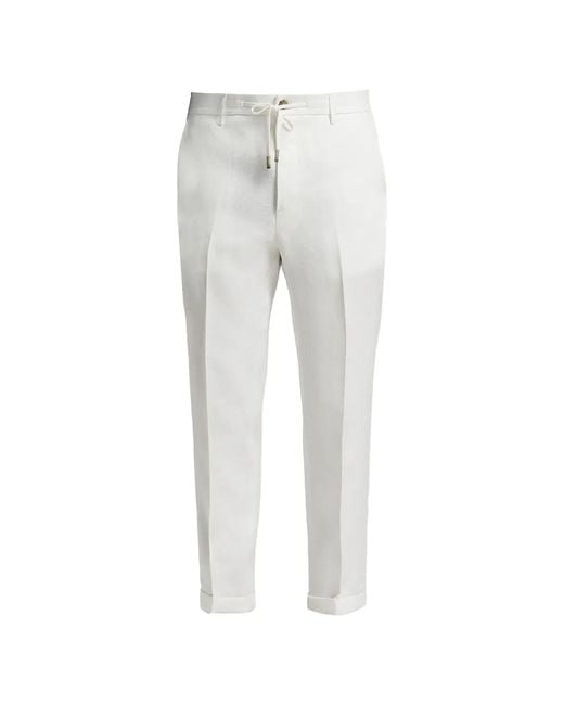 Peserico Gray Pantalon Plissé À Lien De Resserrage for men