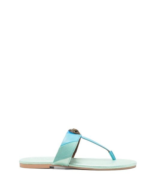Kurt Geiger Blue Kensington T-Bar Flat Sandals