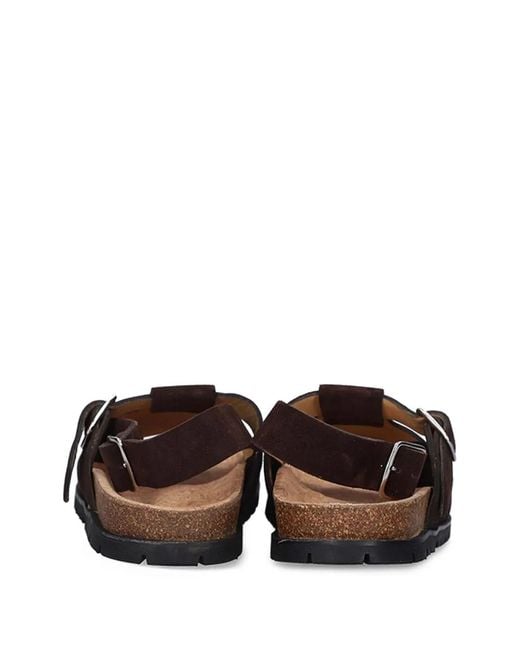 A.P.C. Brown Suede Flat Sandals