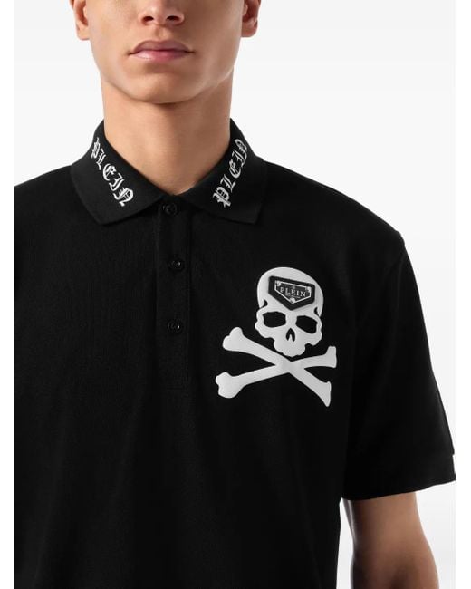 Polo Skull & Bones di Philipp Plein in Black da Uomo