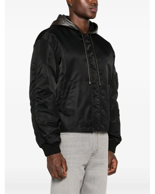 Loewe Black Hooded Bomber Jacket for men