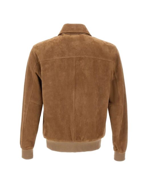 Volfagli Brown Veste Marte Buccio En Daim for men