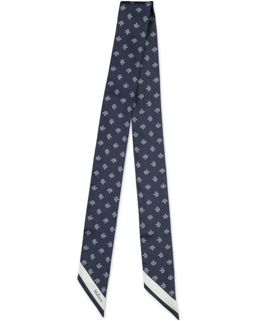Mulberry Blue Tree-Jacquard Scarf