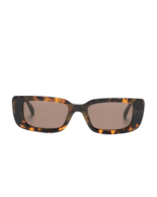 Palm Angels Brown Yosemite Rectangle-Frame Sunglasses