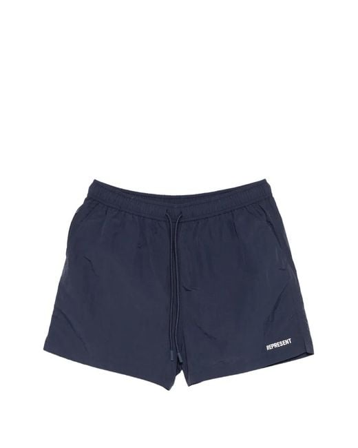 Represent Blue Drawstring-Fastening Swim Shorts for men