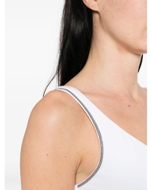 Brunello Cucinelli White V-Neck Vest
