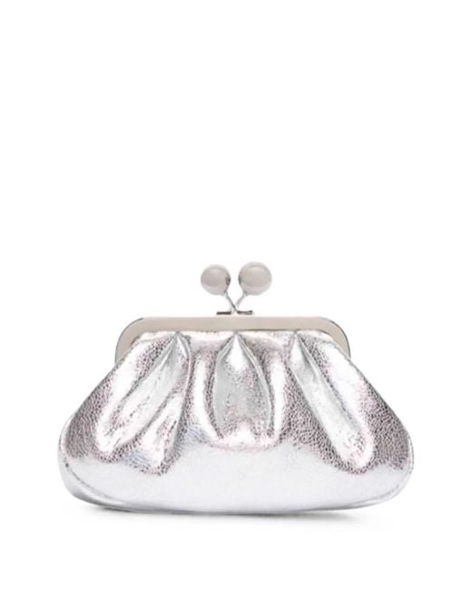 Weekend by Maxmara White Extra-Small Pasticcino Craquelure-Effect Clutch Bag
