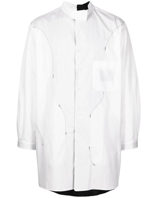 Yohji Yamamoto White Panelled Reversible Shirt for men