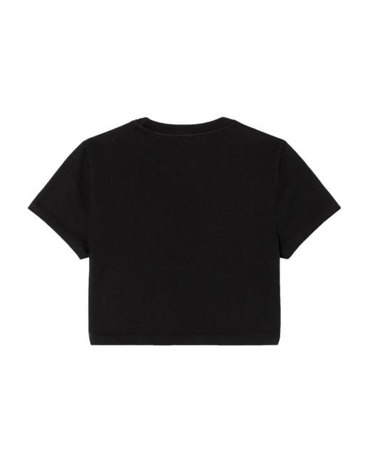 Re/done Cropped T-Shirt in het Black