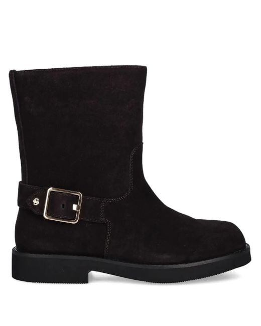 Boss Black Buckle-Strap Boots