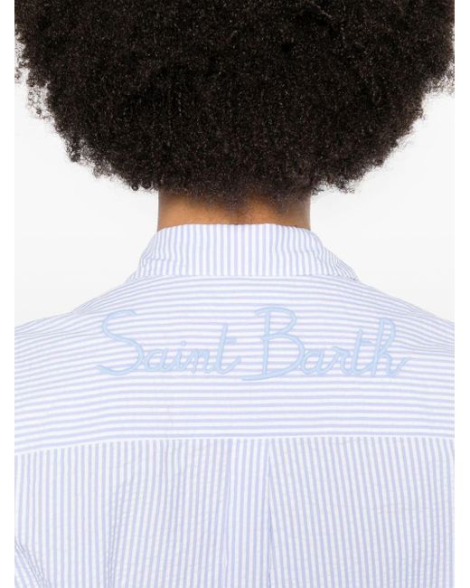 Mc2 Saint Barth White Brigitte Seersucker Shirt