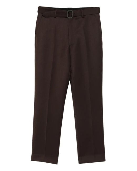 MM6 by Maison Margiela Gray Pressed-Crease Belted Pants for men