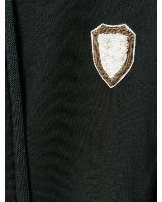 Ih Nom Uh Nit Black Long Embroidered Hoodie for men